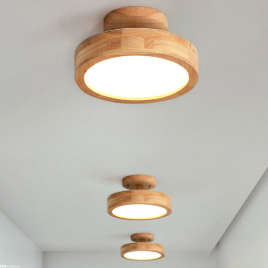 Ceiling Light Wooden LED Flush Mount Fixture
