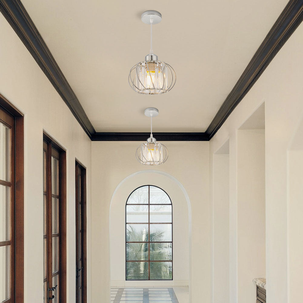 Pendant Light Black Glass Globe Ceiling Fixture