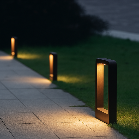 Outdoor Pathway Light with Modern Black Frame