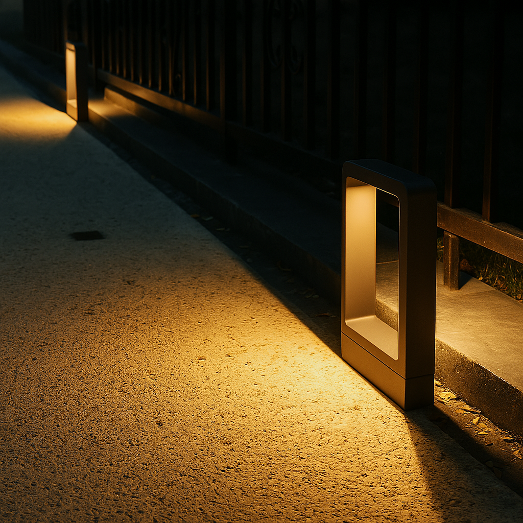 Outdoor Pathway Light with Modern Black Frame