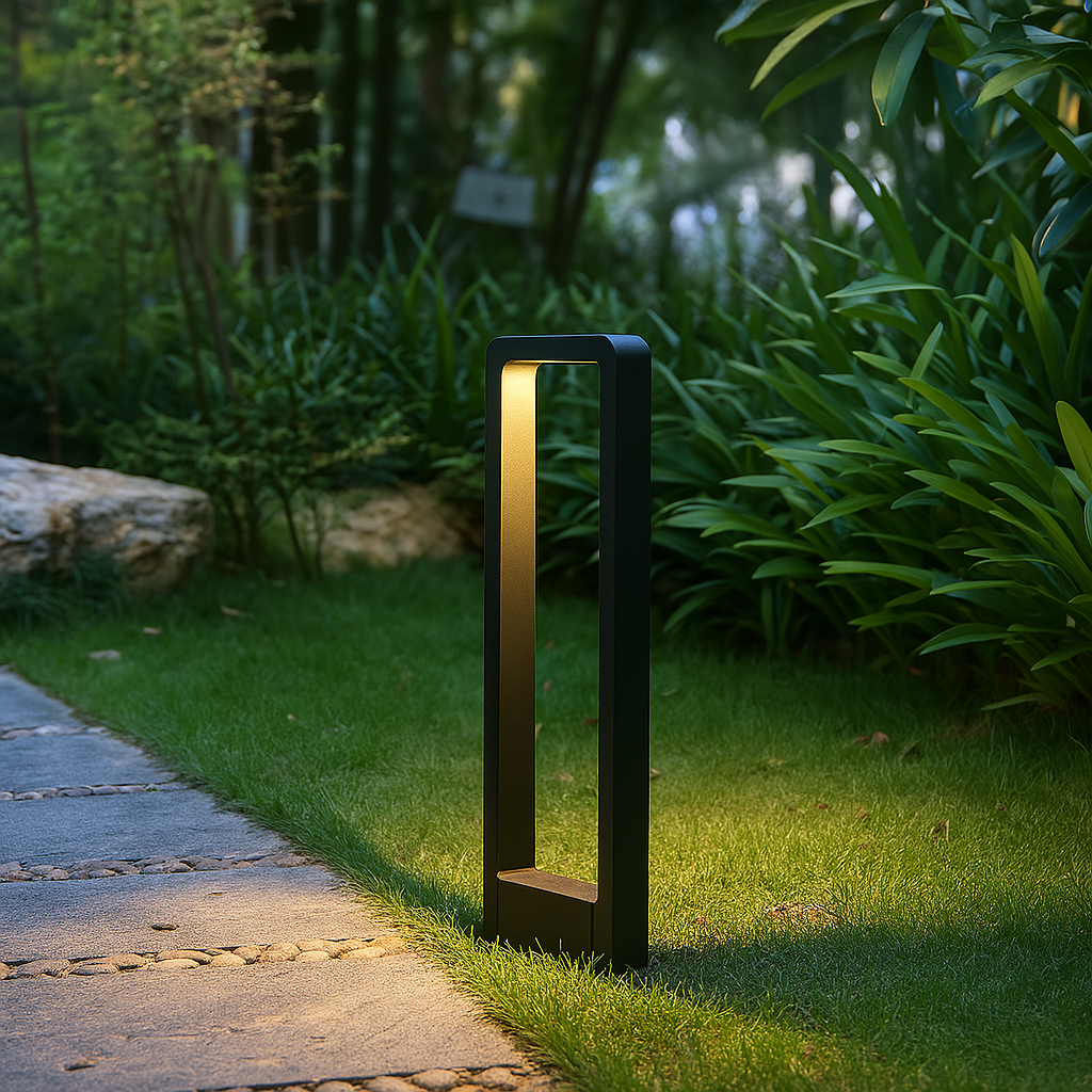 Outdoor Pathway Light with Modern Black Frame