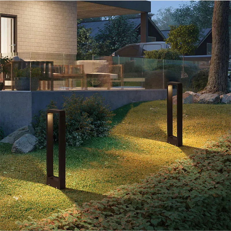 Outdoor Pathway Light with Modern Black Frame