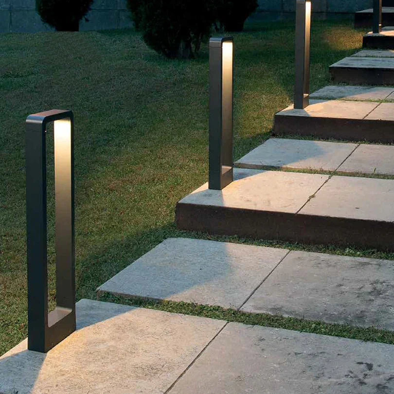Outdoor Pathway Light with Modern Black Frame