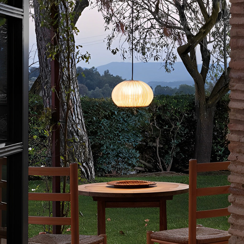 Outdoor Pendant Light Rattan Modern Garden Lamp