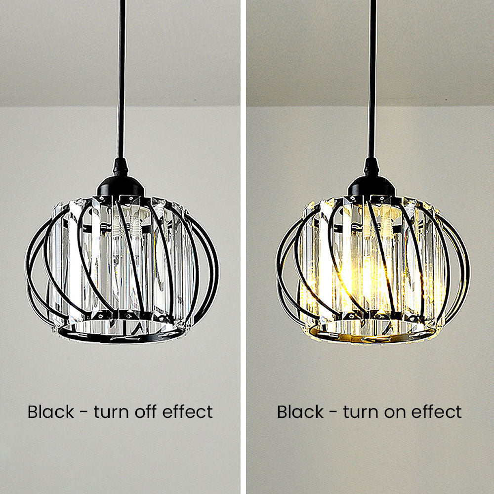 Pendant Light Black Glass Globe Ceiling Fixture