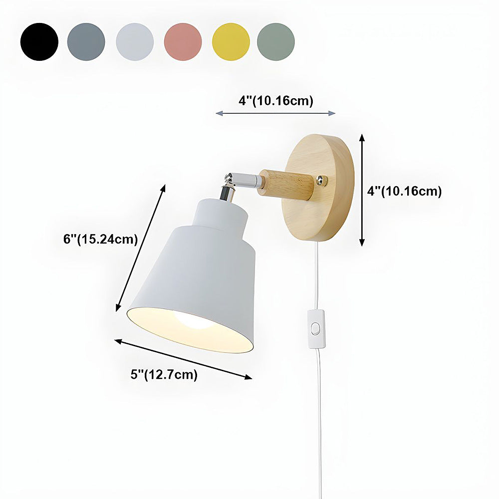 Wall Light With Wood Accent For Bedroom