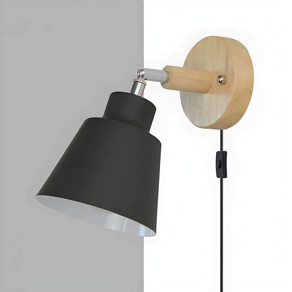Wall Light With Wood Accent For Bedroom