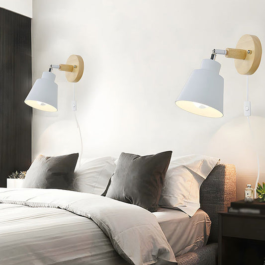 Wall Light With Wood Accent For Bedroom
