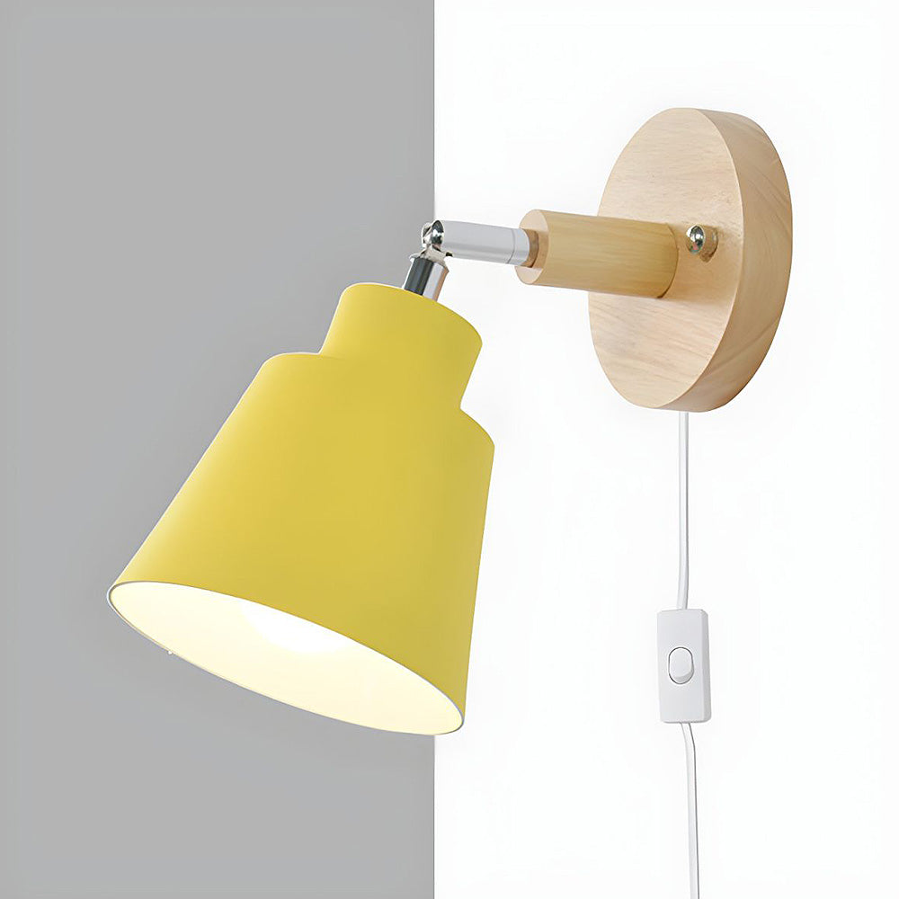 Wall Light With Wood Accent For Bedroom