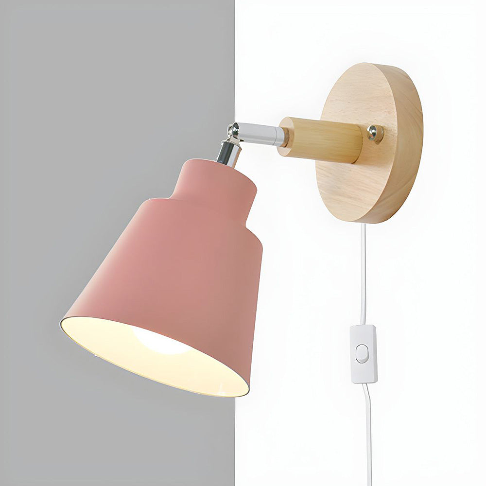 Wall Light With Wood Accent For Bedroom