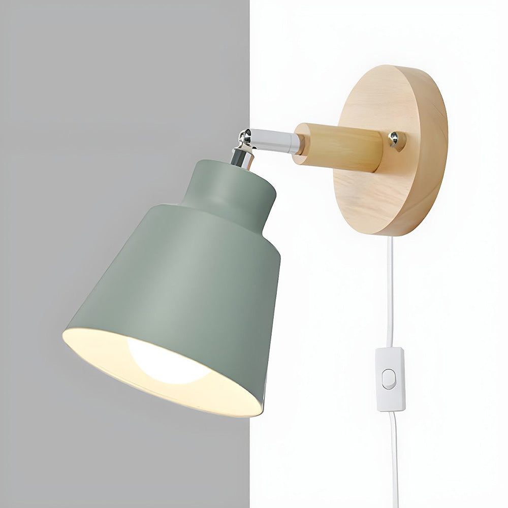 Wall Light With Wood Accent For Bedroom