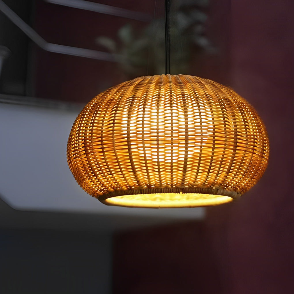 Outdoor Pendant Light Rattan Modern Garden Lamp