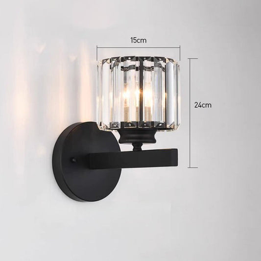 Modern Crystal Glass Wall Light – Elegant Arm Design for Living Room & Bedroom