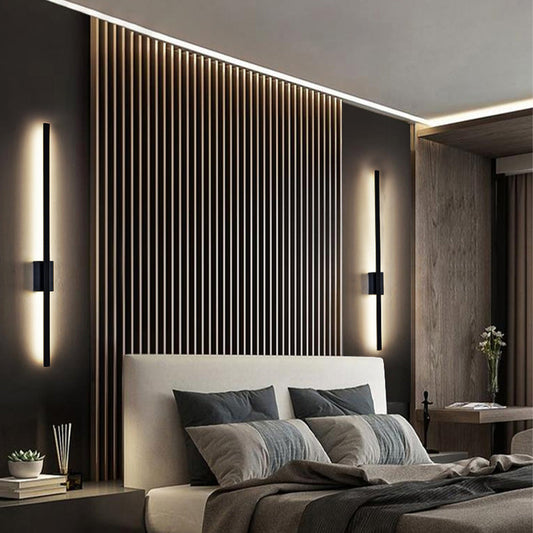 Industrial Minimalist Long LED Iron Wall Lights for Contemporary Living Room Décor and Stylish Illumination