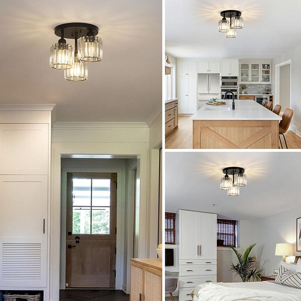 Elegant Modern Crystal Semi-Flush Ceiling Lights