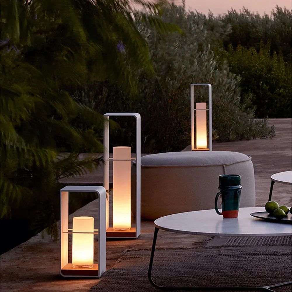 Outdoor Floor Lamp Metal Solar LED Light