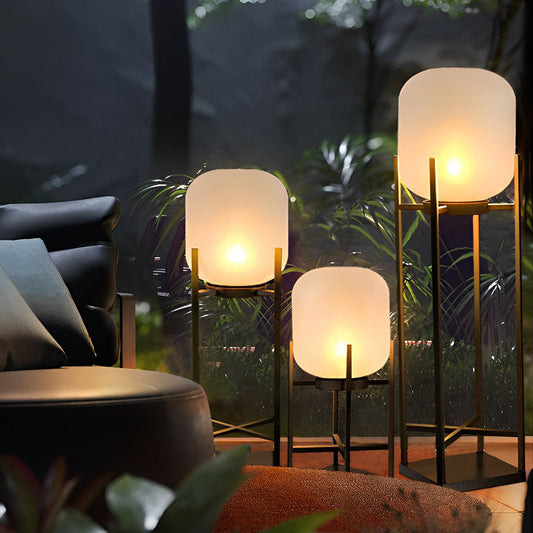Outdoor Floor Lamp with Modern Acrylic Shade