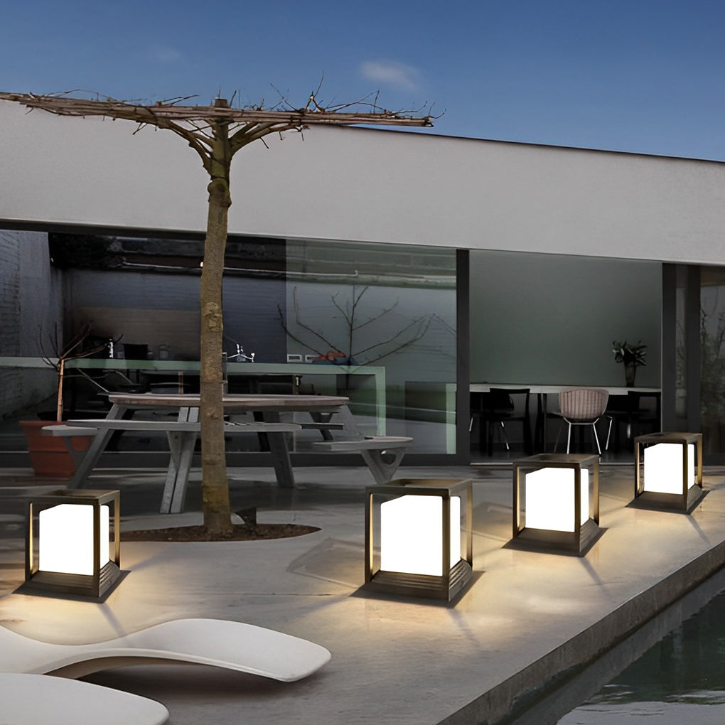 Outdoor Solar LED Lantern Light Black Aluminium