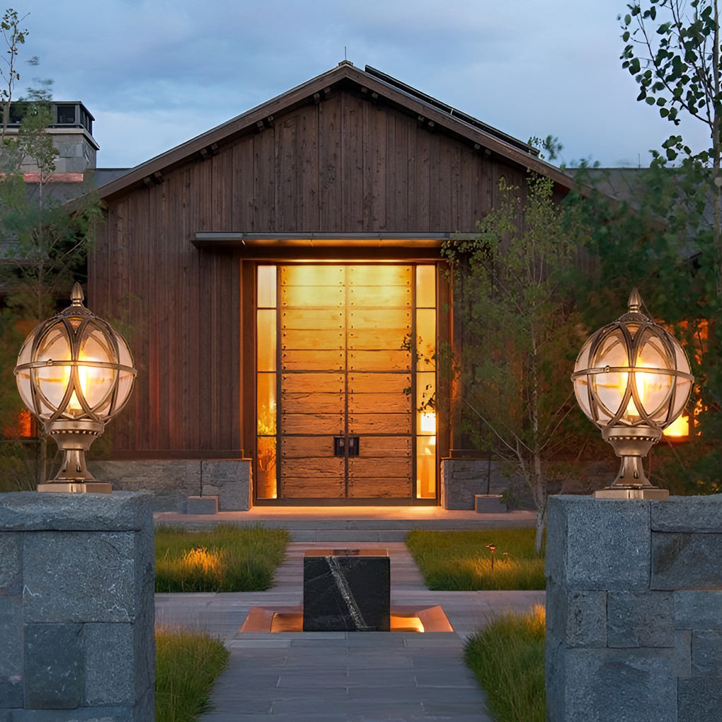 Outdoor Wall Light Vintage Glass Lantern