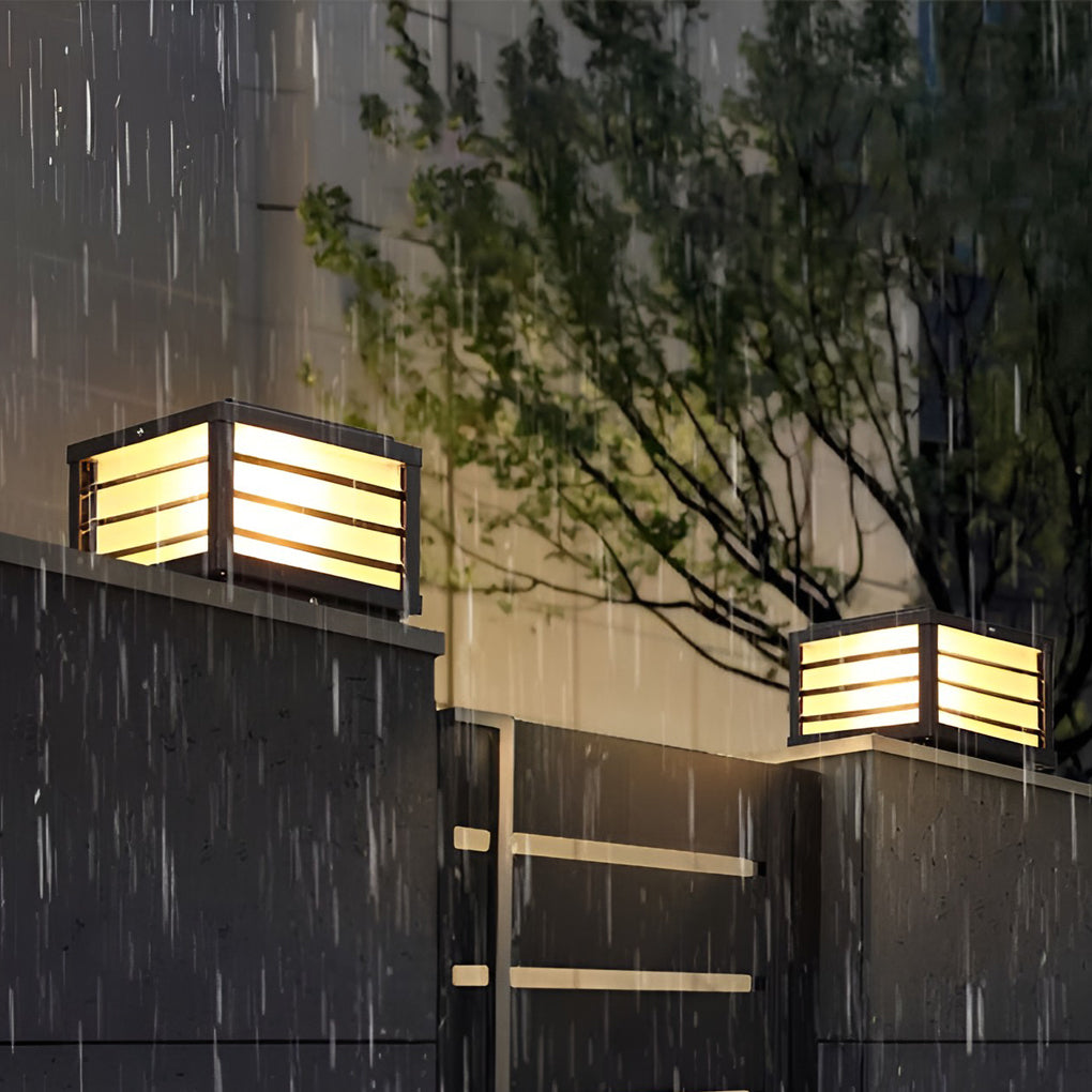 Outdoor Solar LED Fence Post Light Black