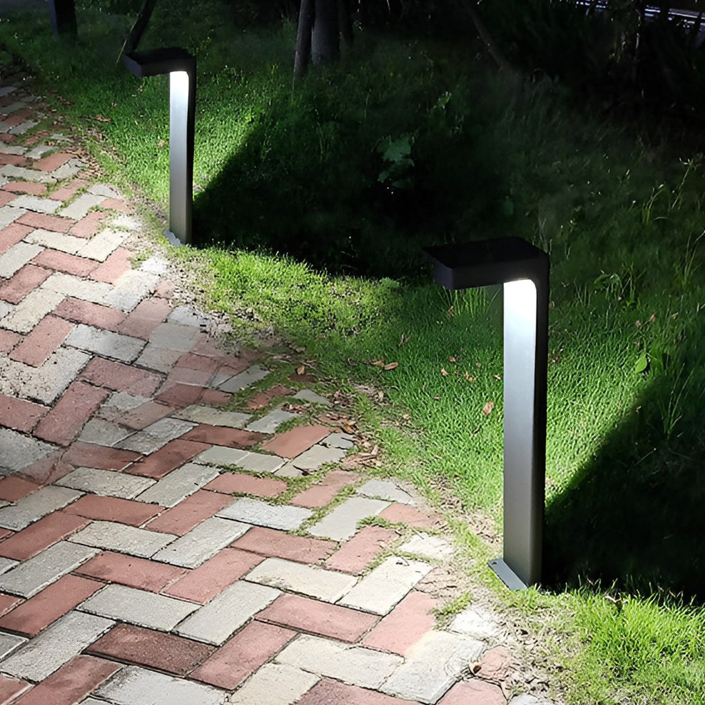 Solar Garden Path Light with Black Metal Frame