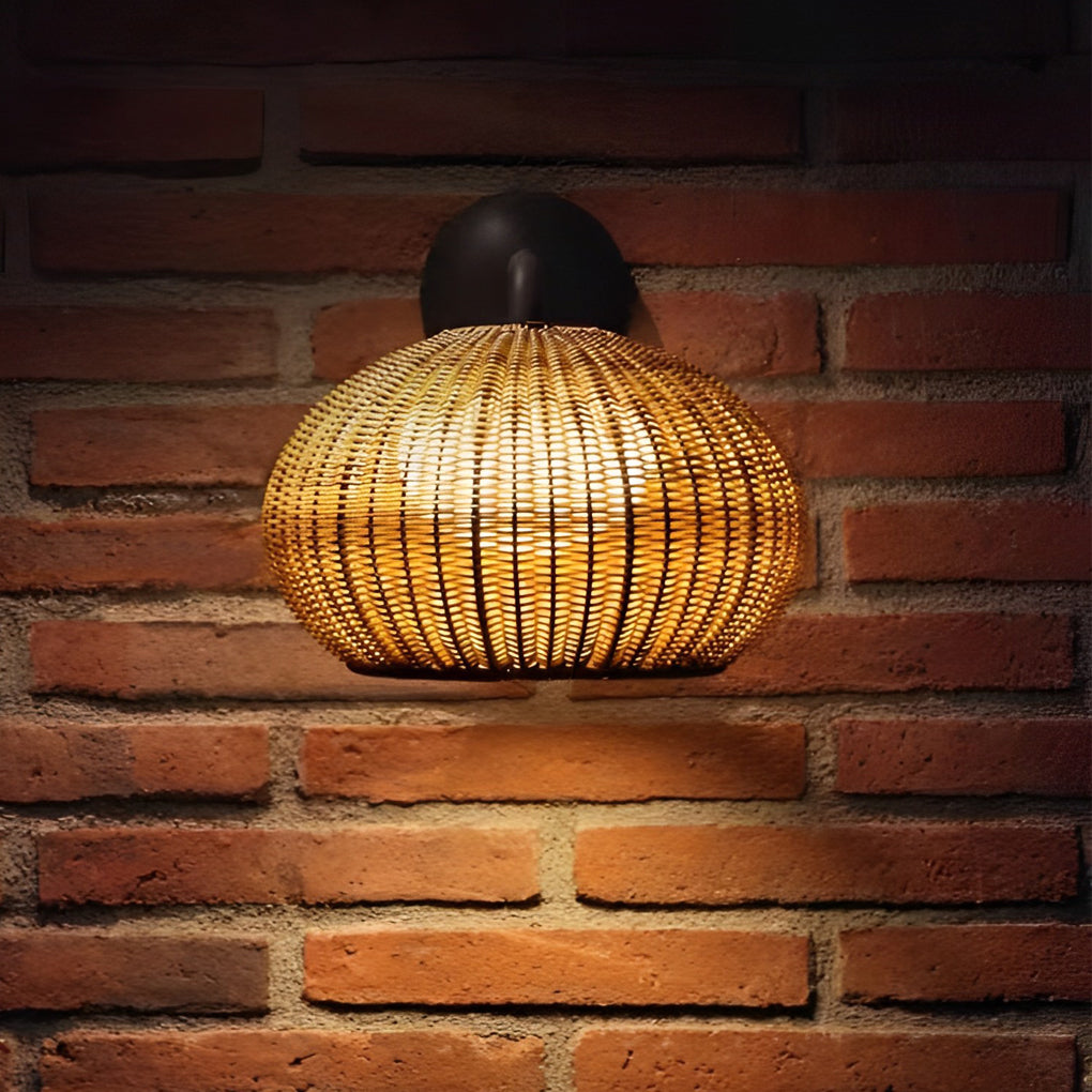 Outdoor Pendant Light Rattan Modern Garden Lamp