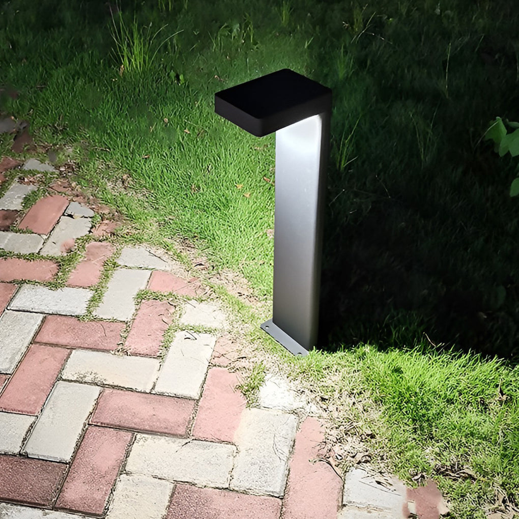 Solar Garden Path Light with Black Metal Frame