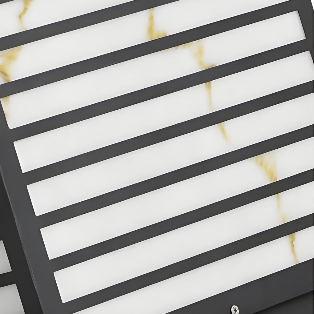 Outdoor Solar Post Light Modern Black Lantern