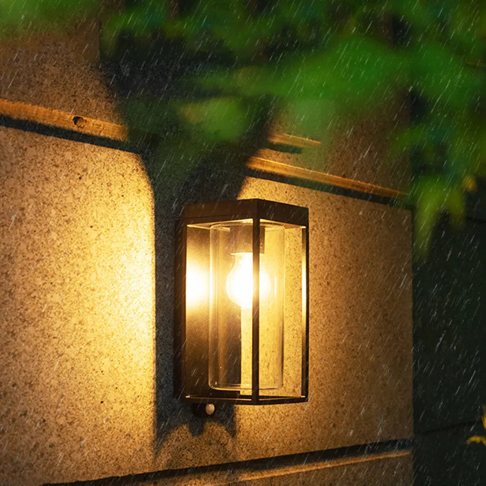 Outdoor Wall Light with Black Metal Frame