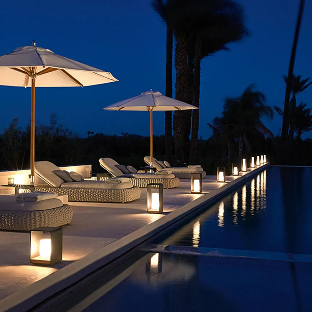 Outdoor Floor Lamp Metal Solar LED Light