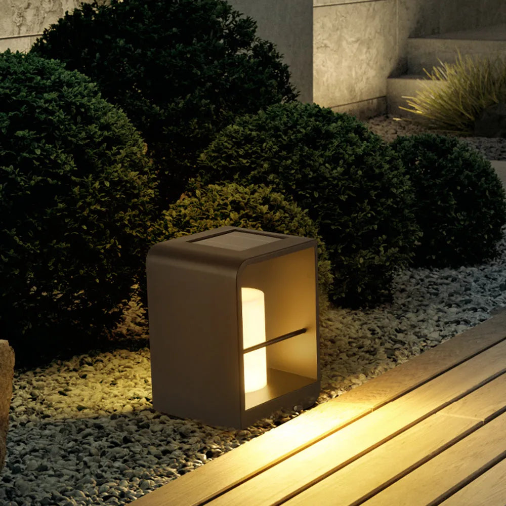Outdoor Floor Lamp Metal Solar LED Light