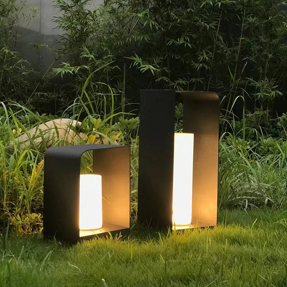 Outdoor Floor Lamp Metal Solar LED Light