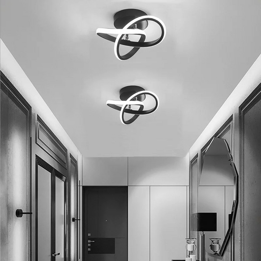 Ceiling Light with LED Black Metal Frame