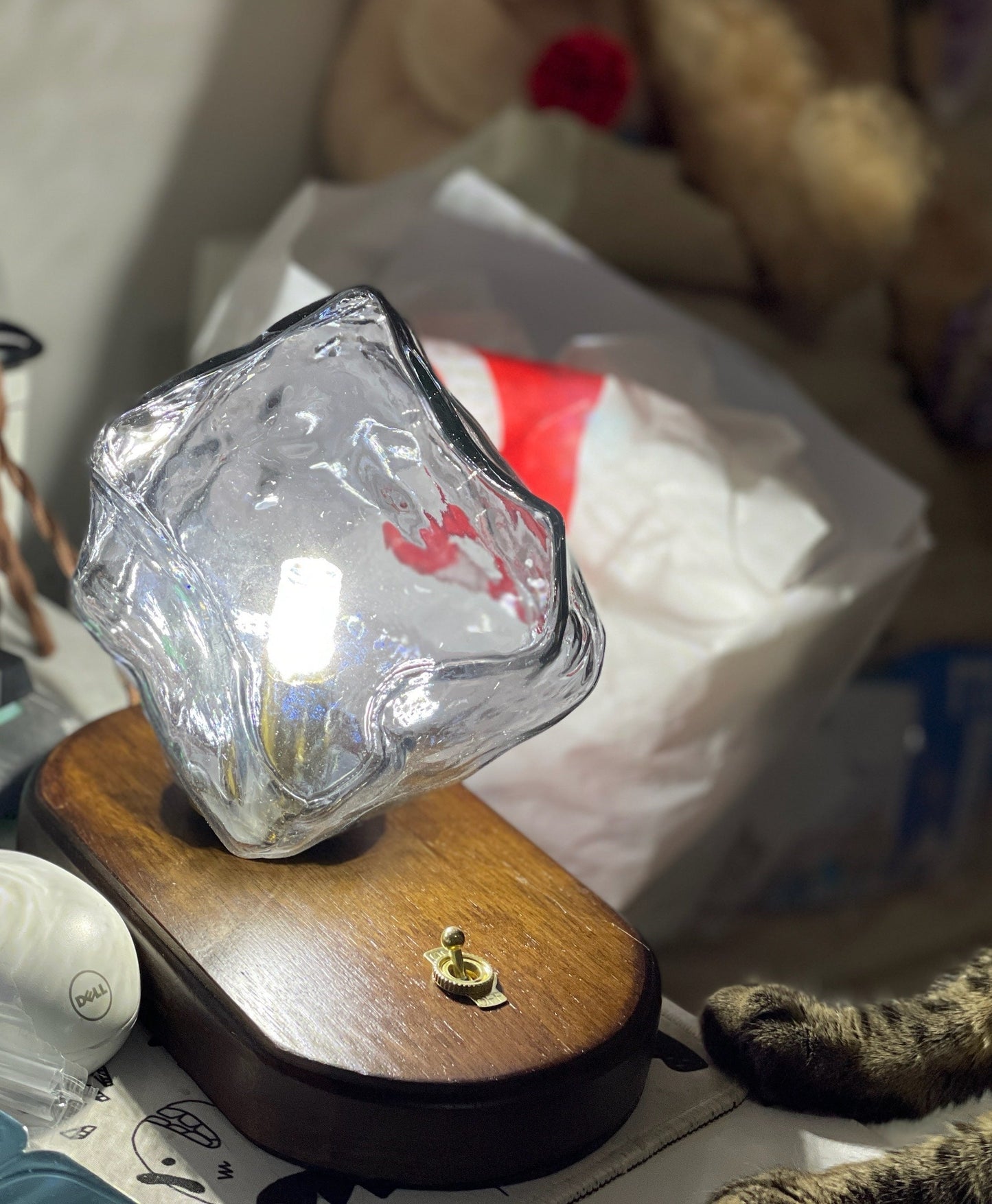 IceGlow™| Elegant Glass Table Lamp with Ambient LED Lighting