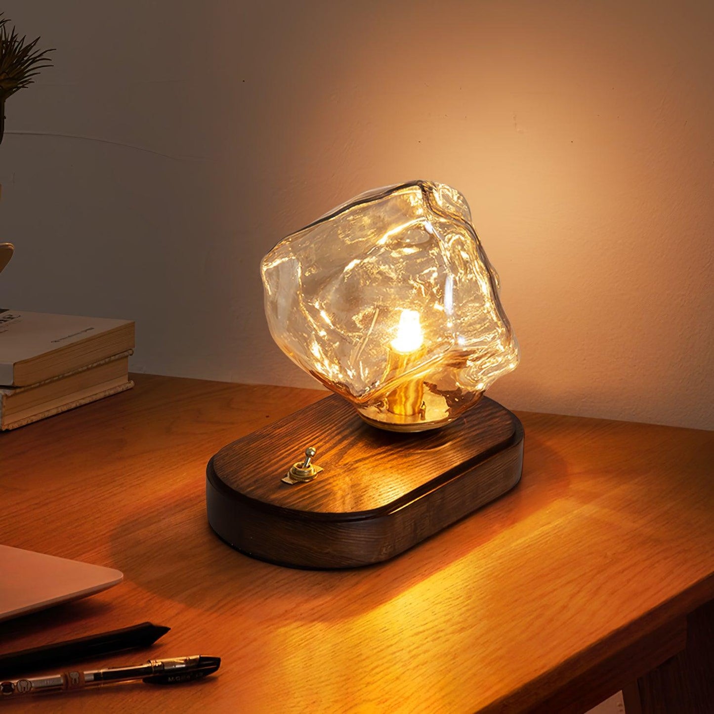 IceGlow™| Elegant Glass Table Lamp with Ambient LED Lighting