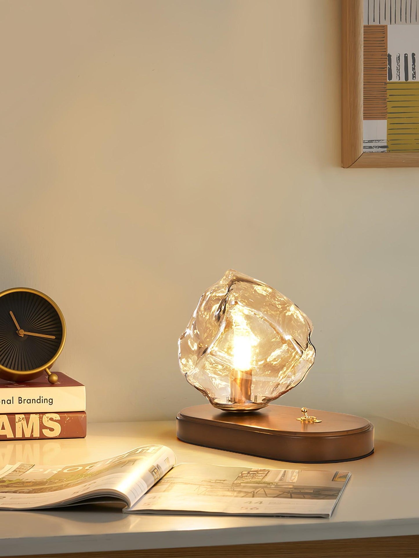 IceGlow™| Elegant Glass Table Lamp with Ambient LED Lighting