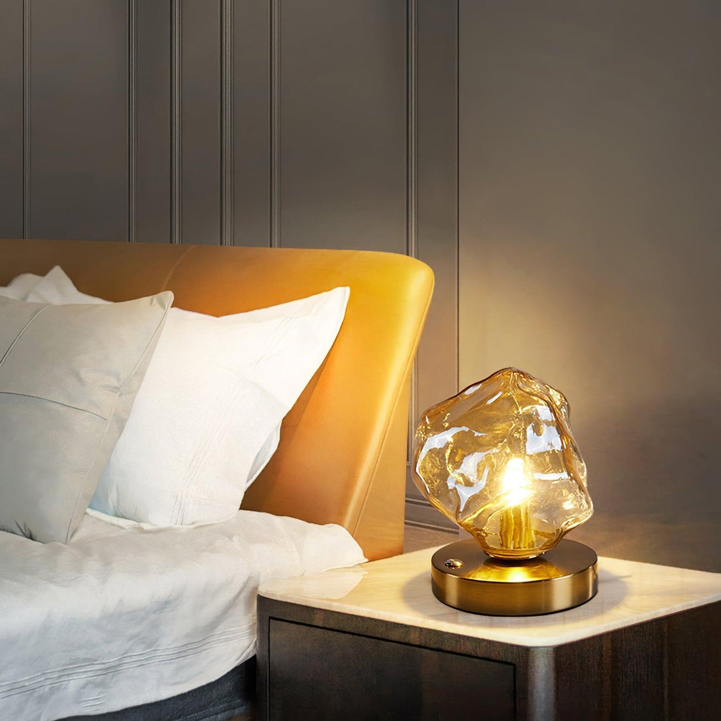 IceGlow™| Elegant Glass Table Lamp with Ambient LED Lighting