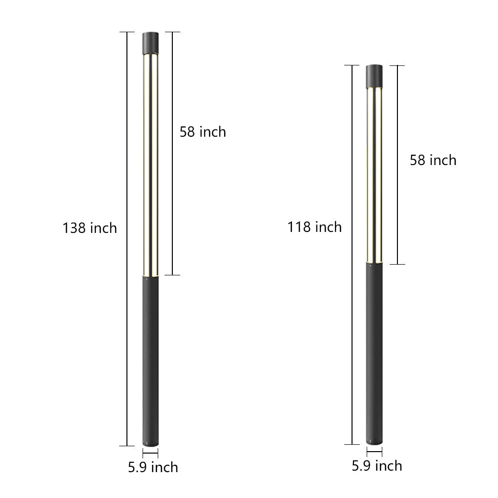 Outdoor LED Bollard Light Black Aluminium Post