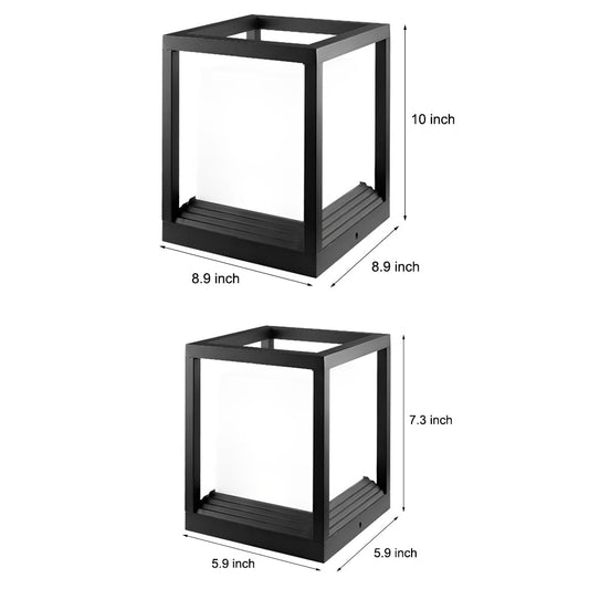 Outdoor Solar LED Lantern Light Black Aluminium