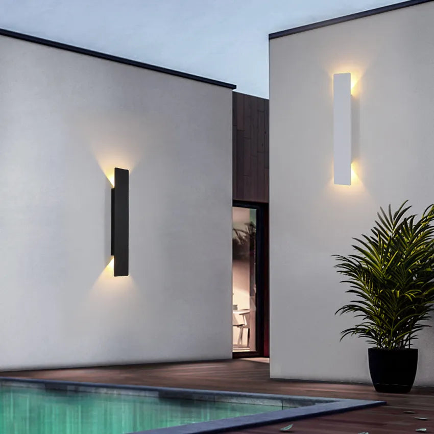 Outdoor Wall Light Black Aluminium Waterproof Lamp