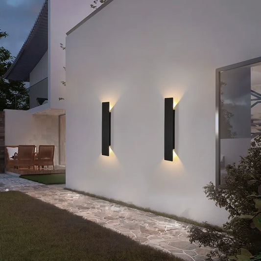 Outdoor Wall Light Black Aluminium Waterproof Lamp