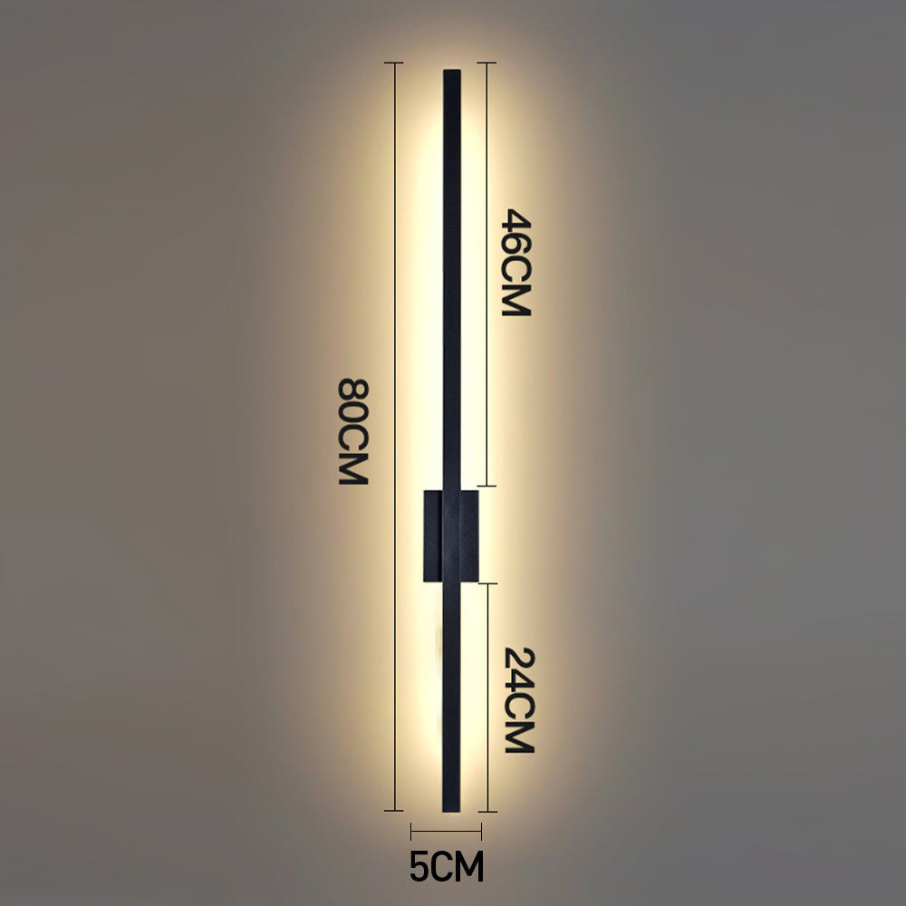 Industrial Minimalist Long LED Iron Wall Lights for Contemporary Living Room Décor and Stylish Illumination