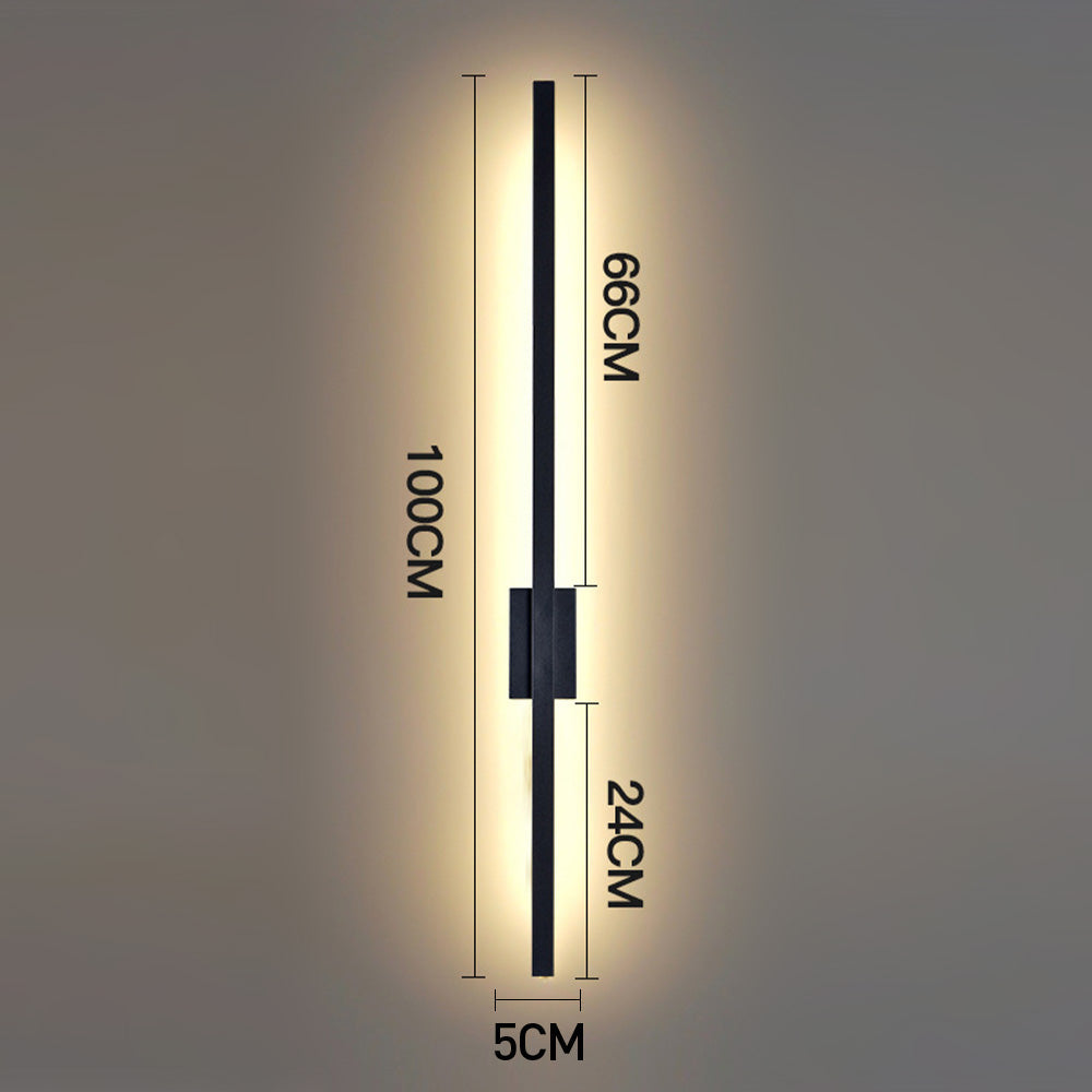 Industrial Minimalist Long LED Iron Wall Lights for Contemporary Living Room Décor and Stylish Illumination