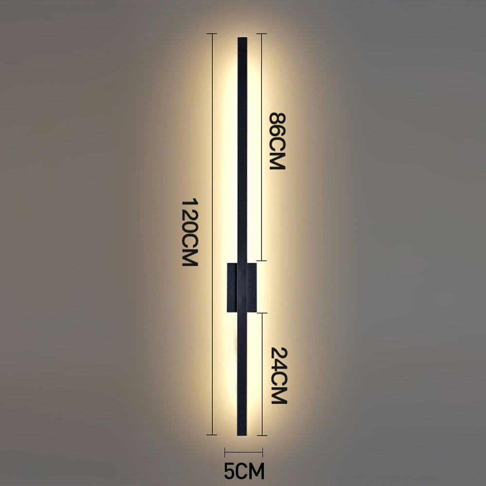 Industrial Minimalist Long LED Iron Wall Lights for Contemporary Living Room Décor and Stylish Illumination