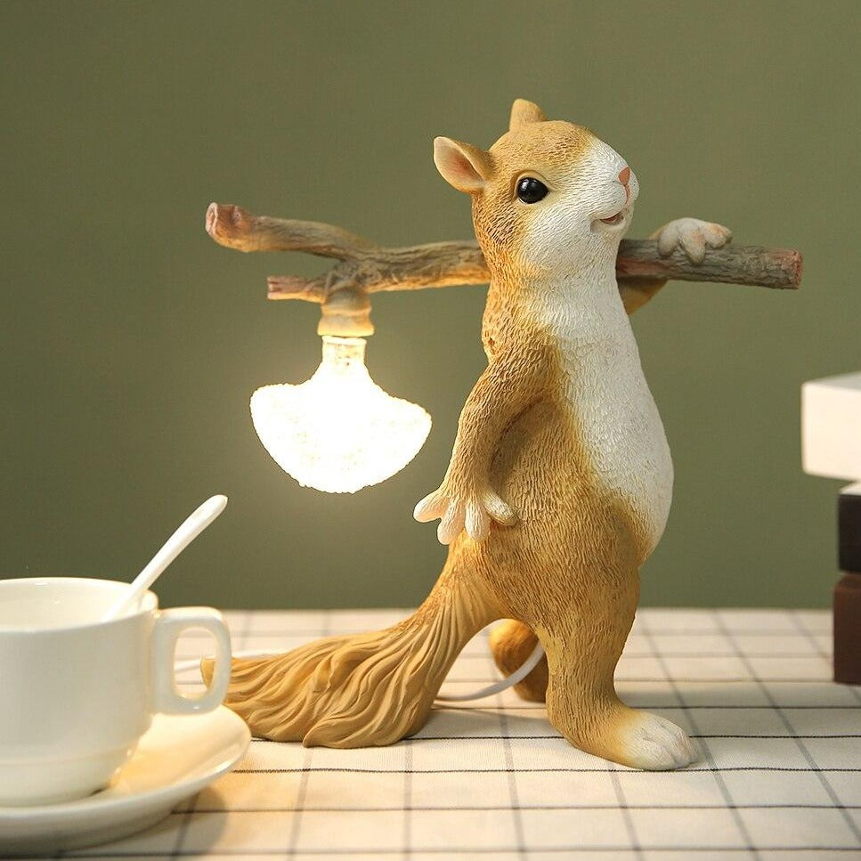 SquirrelGlow™ | Modern Squirrel Table Lamp for Cozy Home Décor