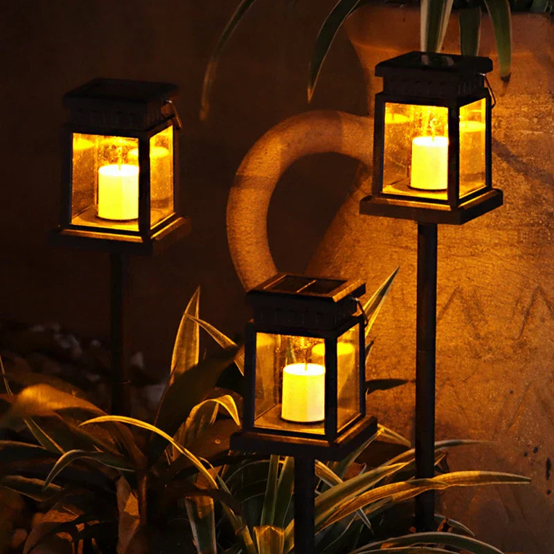 Outdoor Lanterns with Solar LED Lighting