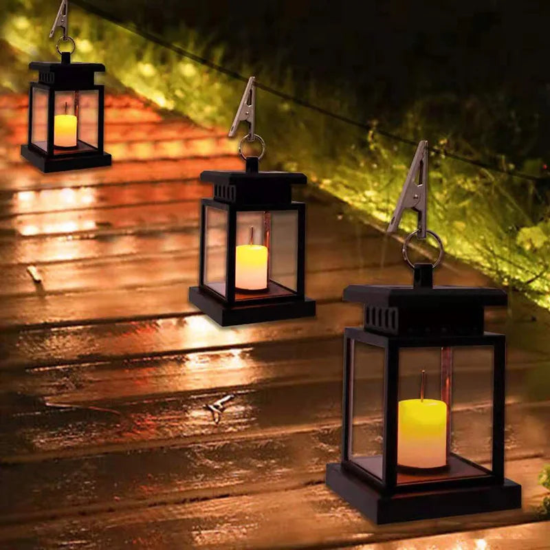 Outdoor Lanterns with Solar LED Lighting
