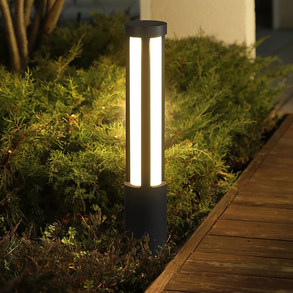 Outdoor LED Bollard Light Black Aluminium Post