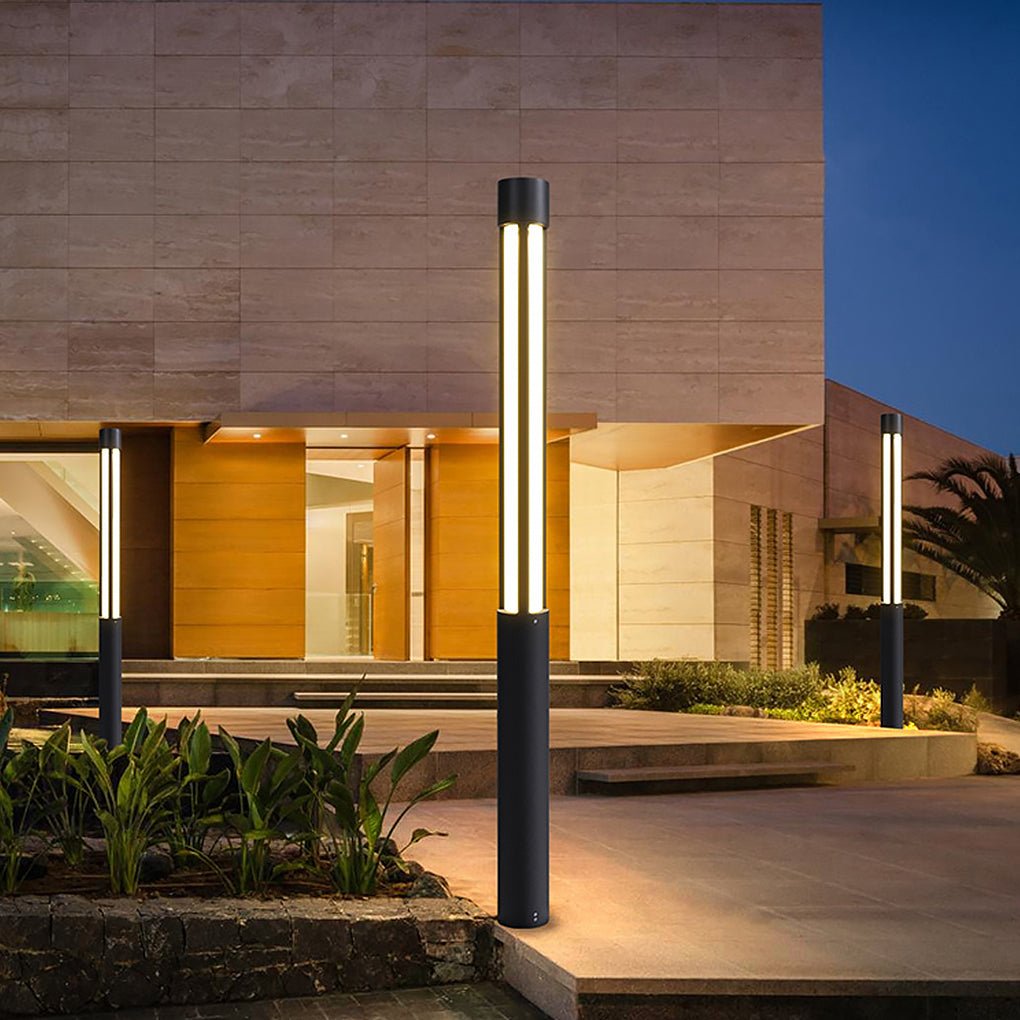 Outdoor LED Bollard Light Black Aluminium Post