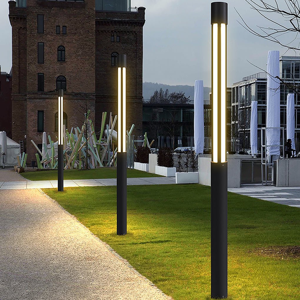 Outdoor LED Bollard Light Black Aluminium Post